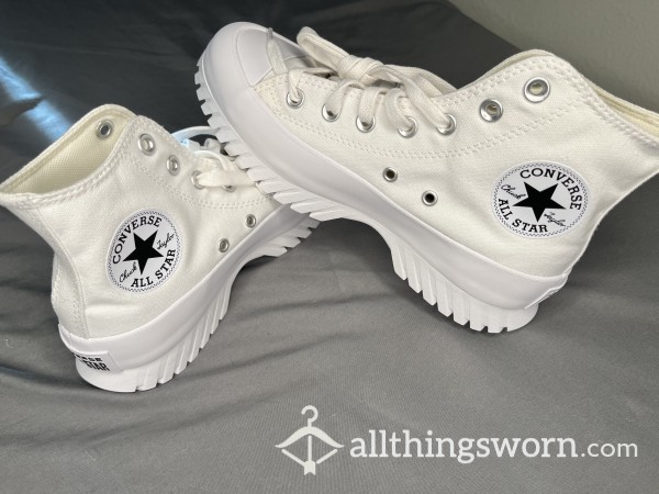 Help Me Dirty Converse White Sneakers