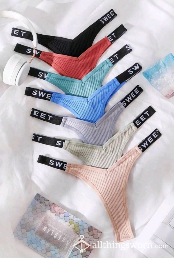 High Cut Thong With Elastic Straps, Multiple Colors Available