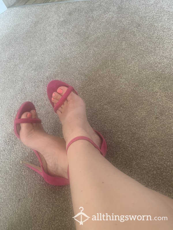 Hot Pink Worn High Heels