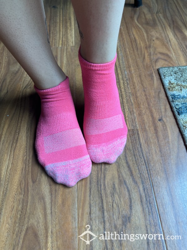 Hot Pink Worn Socks. Possible Foot Sweat