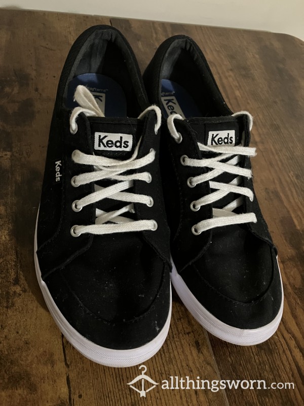 Keds Canvas Shoe - Black Size 7.5 - Includes US Shipping & 1 Week Custom Wear