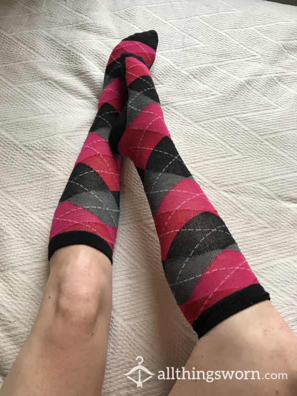 Knee High Argyle Socks