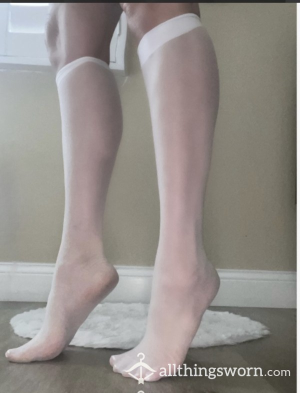 Knee High Pantyhose/nylons 4 Different Shades. White, Black, Coffee, Nude