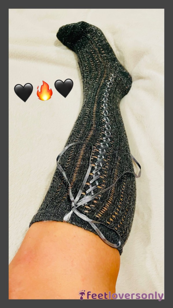 Knee High Sexy Lace Up Socks