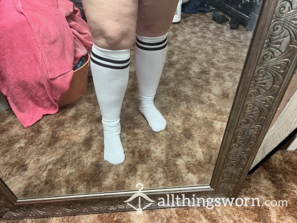 Knee High White Socks (very Loved)