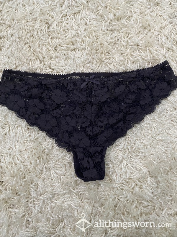 Dark Blue Lace Panties UK Size 12-14