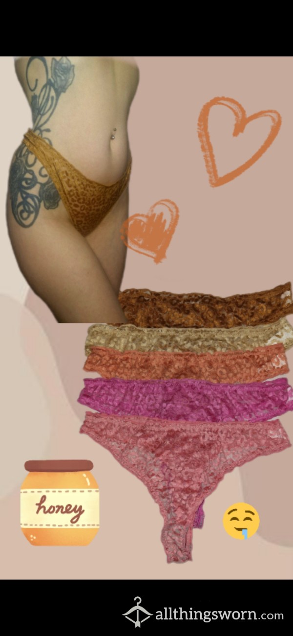 Lace Textured Thongs
