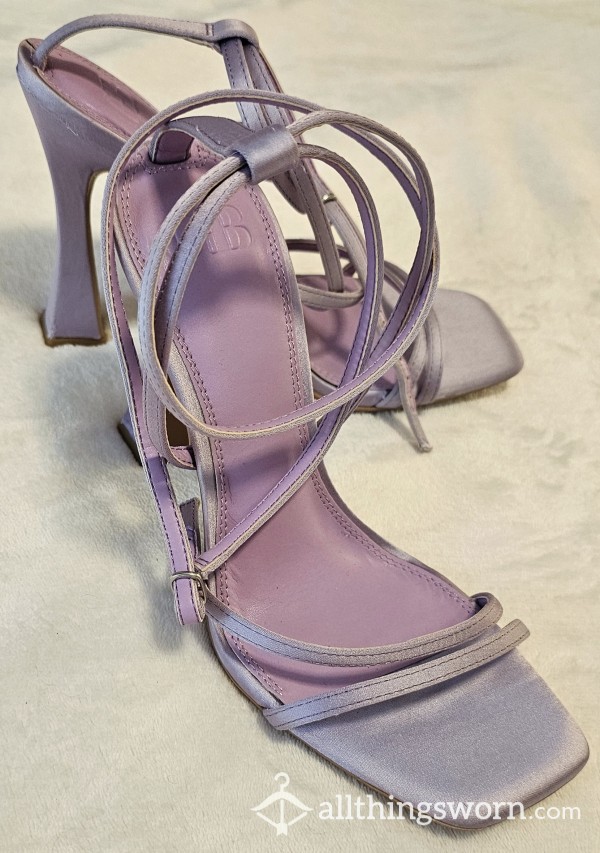 Lavender Square-Toe Fountain Heel