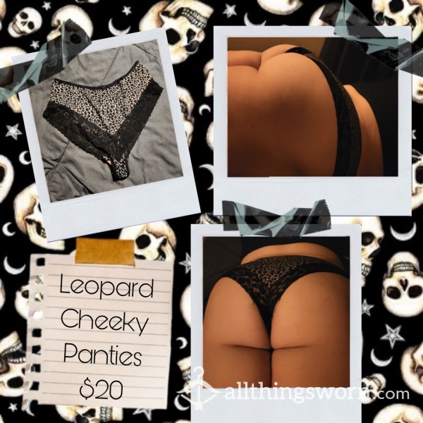✨ Leopard & Black Lace Cheeky Panties -- 48 Hour Wear ✨