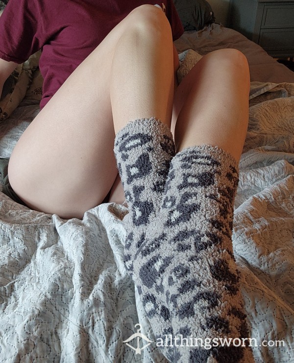 Leopard Print Fleece Socks