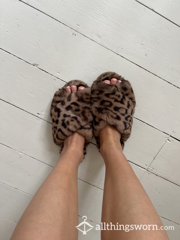 Leopard Print Slippers - Used