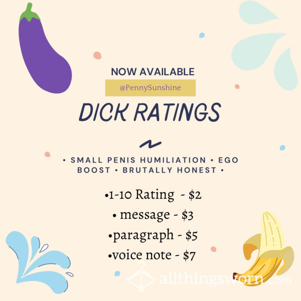 Let Me Rate That Dick 🥜🍤🍆 ~ Dick Rating