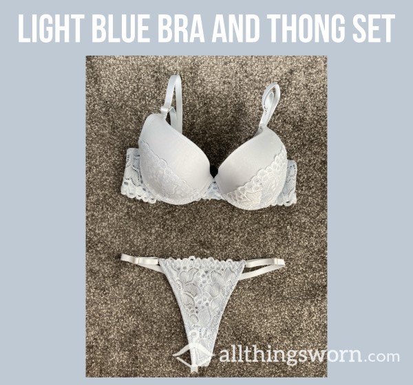 *reduced* Light Blue Bra And Thong Set💧