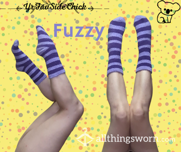 Lilac & Plum Fuzzy Socks