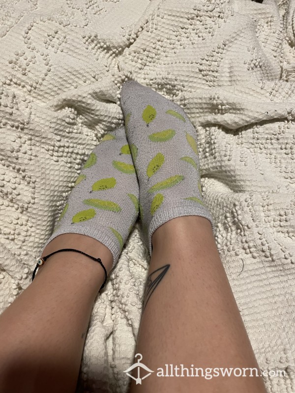 Lime Ankle Socks Well Worn