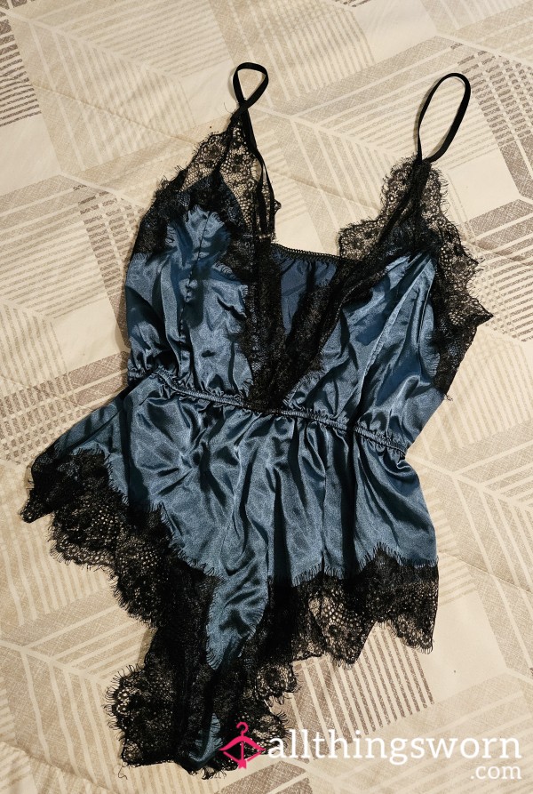 Sexy Lingerie- Satin Lace Bodysuit With V Neck