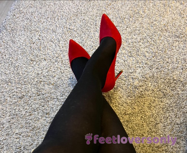 Video Of Me Modeling Hot Red High Heels (For Sale)❣️
