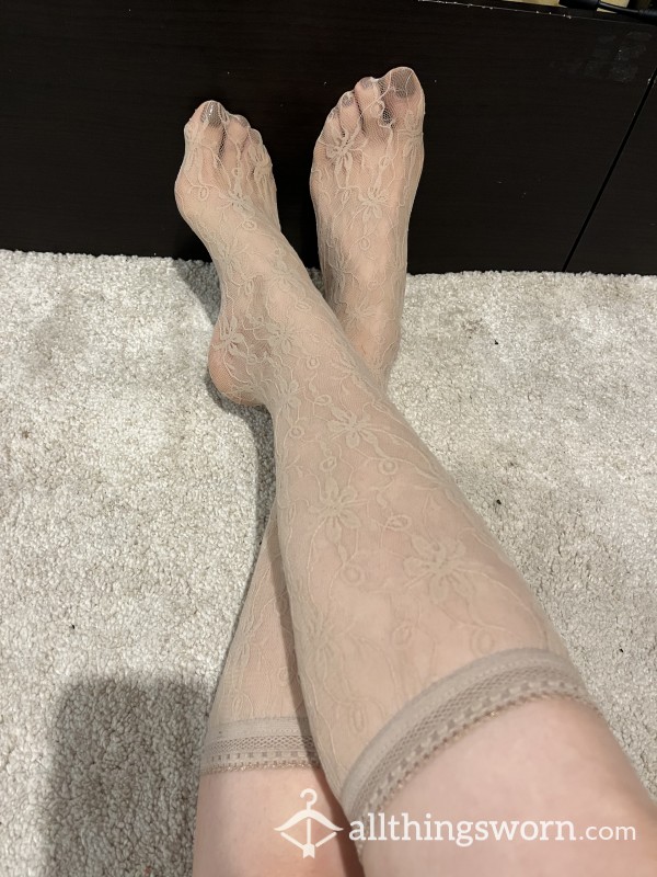 Mesh Nude Lace Knee High Socks