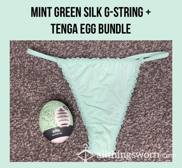 Mint Green Silk G-string + Tenga Egg Bundle🌿