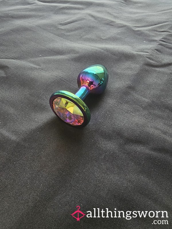 Multicolored Jeweled Metal Buttplug