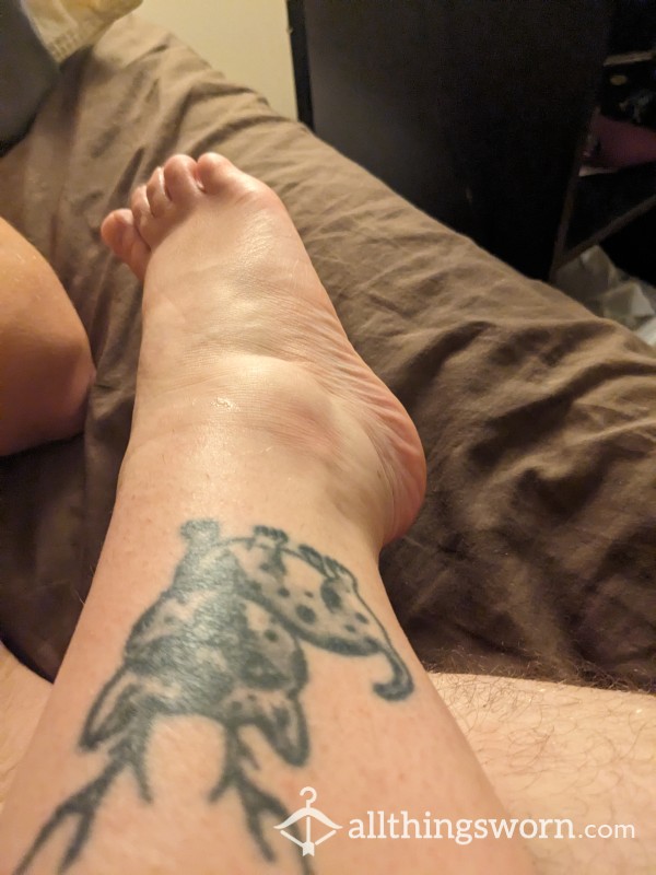 My Toes Wrapped Around My Boyfriend's Hard Cock
