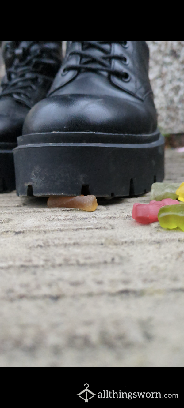 Naughty Gummy Bears Crushed By Boots