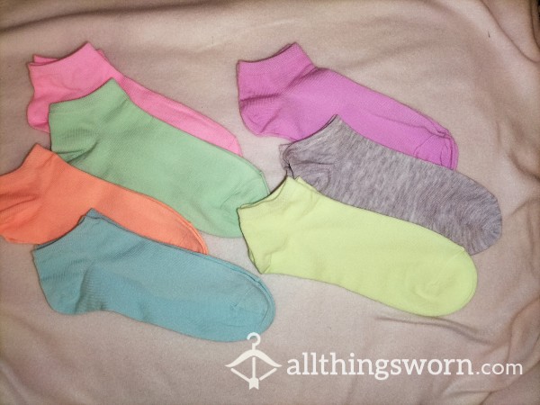 FLASH OFFER £12.00 FOR 5 DAY WEAR & UK POSTAGE ONLY. Neon Trainer Socks Pick Your Pair