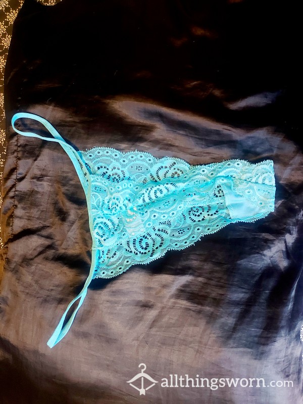 New Blue Lace Thong