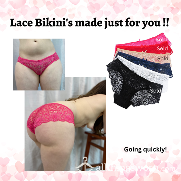 New Lace Bikini Panties. Many Colors.