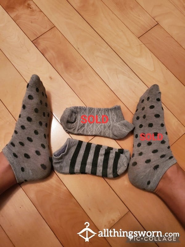 Old And Well Worn Gray Ankle Socks Collection