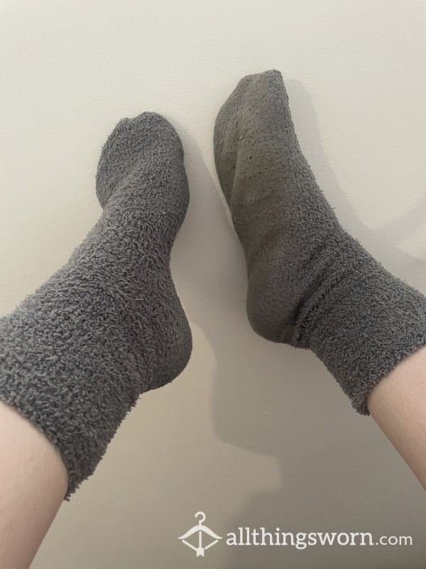 Old Grey Fluffy Socks