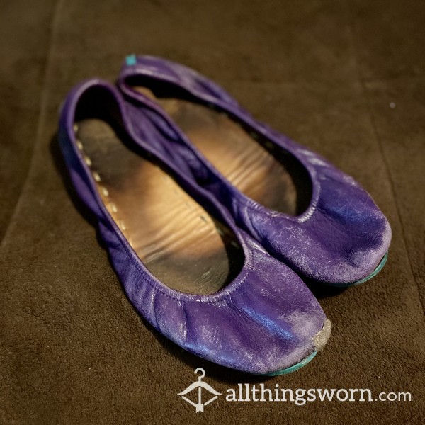Old Lovely Lilac Leather Flats