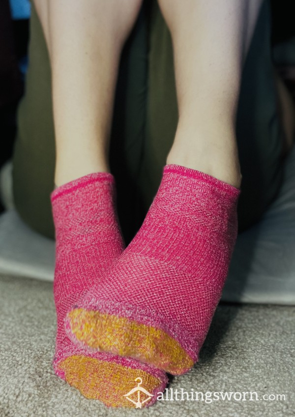 Old Pink & Orange Ankle Socks