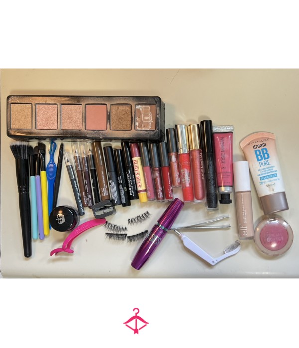 Old Well Used Makeup Eyeliner Mascara Fake Eyelashes Lipstick Lip Glosses Foundation And More