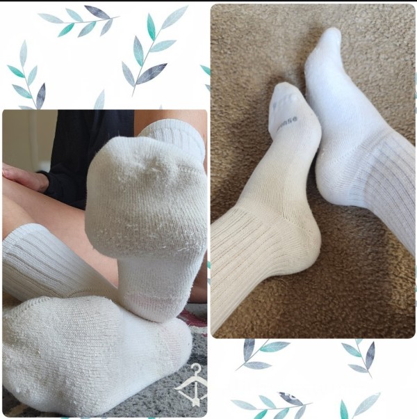Old Worn White Cotton Socks