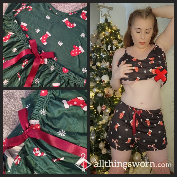 One Pair Left Of Christmas PJ's  Green 💚 ❤️ Cotton 4 Nights Wear