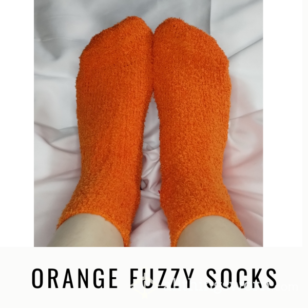 Orange Fuzzy Socks