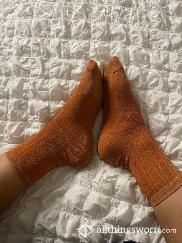 Orange Topshop Glitter Socks