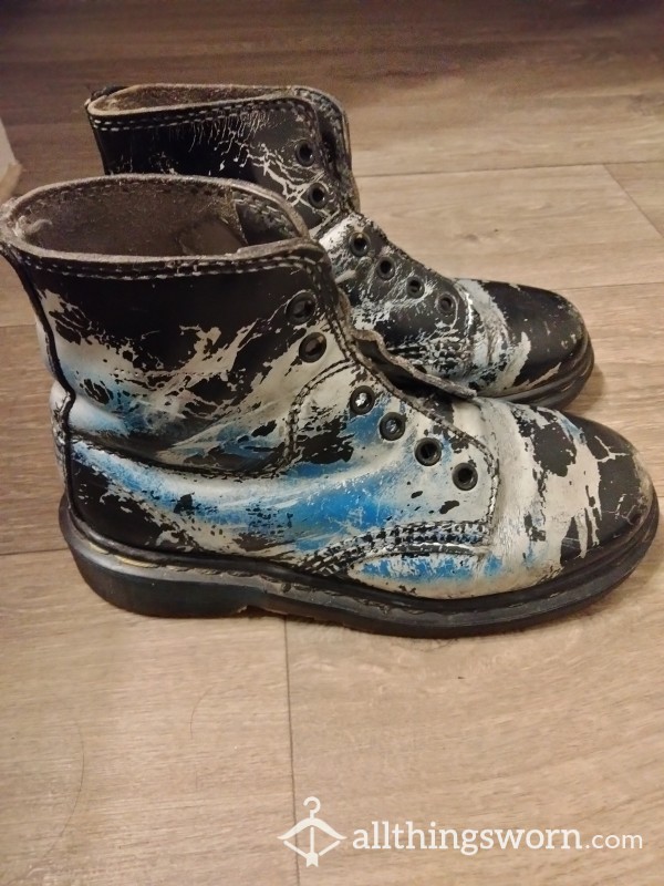 Painted And Used Doc Martens