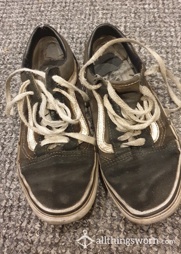 Pair Of Vans Worn At Work, Behind The Bar For Over 4 Years! Never Been Washed!