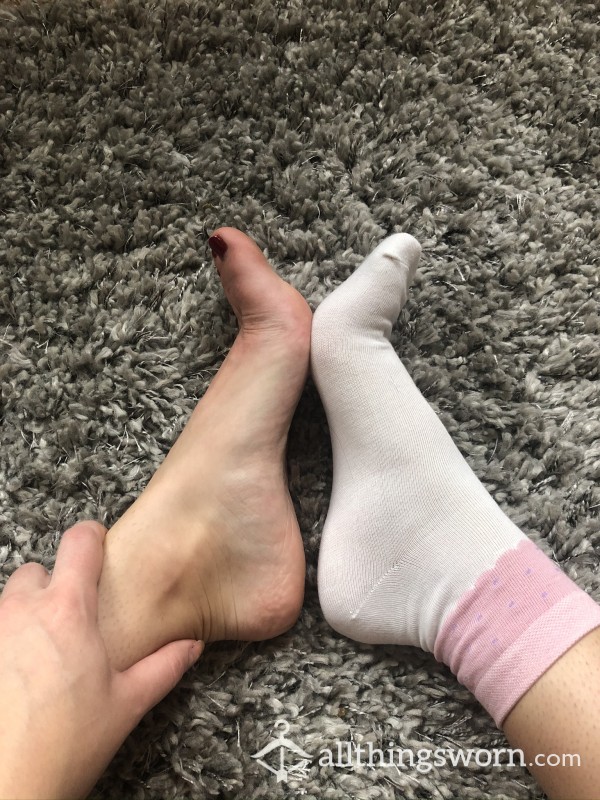 Pair Of White And Pink Socks