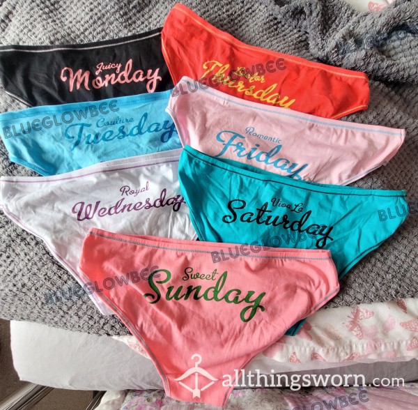 Panties For Every Day Of The Week!🩷 Worn Panties, Used Panties✨️ Cute Panties