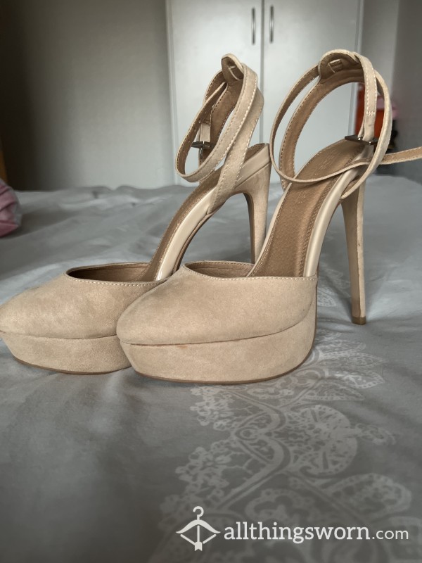 Peach Suede Heels (just Want Rid Of Them)