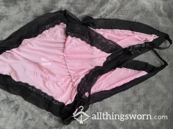 Pink And Black Lace Nighty