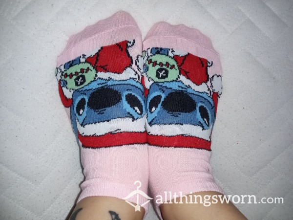 Pink Christmas Stitch Socks