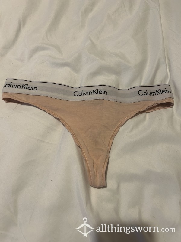 Pink Ck Thong…. Well Worn…. Worn For 24 Hours… Photo/video Evidence Included 💦