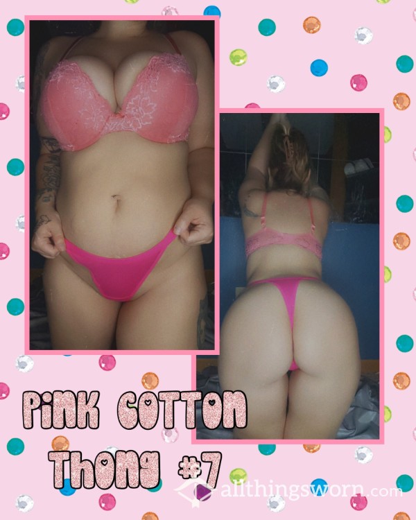 Pink Cotton Thong #7