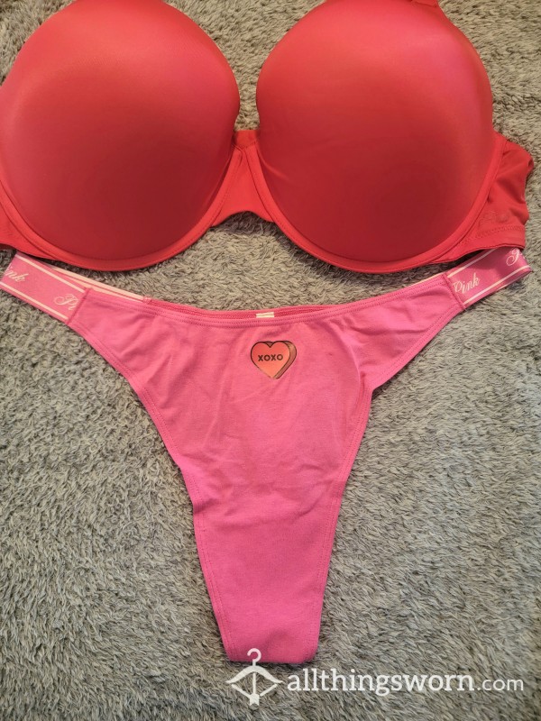 Pink Cotton Thong With Band