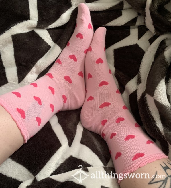 Pink Crew Socks