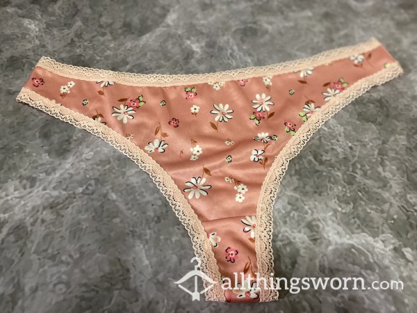 Pink Floral Thong